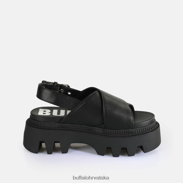 crno Buffalo flora sandale s križnom platformom veganske |sandale TDD6T164